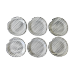 Set de 6 assiettes plates en cramique, forme libre, annes 50