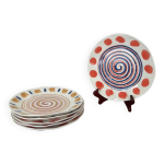 Set de 6 assiettes plates h&h italie, modle boho