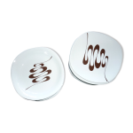 Set de 6 assiettes plates du service slalom en porcelaine 70s