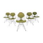Set de 6 chaises bikini en fil de chrome eames pour herman miller, années 1960 Set de 6 chaises bikini en fil de chrome eames pour herman miller, années 1960