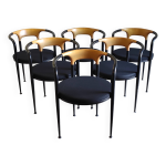 Set de 6 chaises postmoderne modèle boléro par archirivolto - années 80 Set de 6 chaises postmoderne modèle boléro par archirivolto - années 80