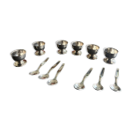 Set de 6 coquetiers et cuillres guy degrenne