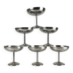 Set de 6 coupe  glace / champagne en inox, guy degrenne