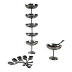 Set de 6 coupes  glace en inox guy degrenne avec cuillre