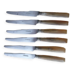 Set de 6 couteaux  fromage estampills cabuzol 125 acier et corne bovine