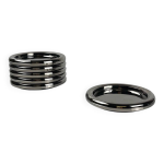 Set de 6 dessous de verre en inox et verre Set de 6 dessous de verre en inox et verre
