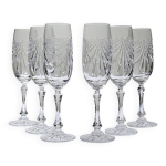 Set de 6 fltes  champagne en cristal de lorraine taill main