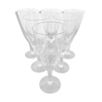 Set de 6 fltes  champagne en verre grav 10 cl