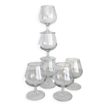 Set de 6 petits verres  armagnac liser dor