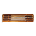 Set de 6 piques  brochettes vintage en inox et bois dans leur bote
