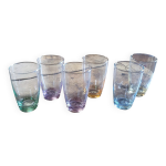 Set de 6 verres lesieur france base color�e vintage