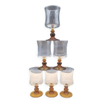 Set 6 verres luminarc antique pieds ambr�s