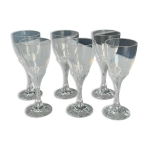 Set de 6 verre a vin cristal d arques modle granville forme de fleur