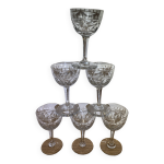 Set de 6 verres  vin gravs