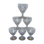 Set de 6 verres  vin gravs