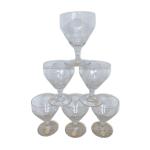 Set de 6 verres  vin gravs