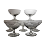 Set de 7 coupes  champagne en cristal