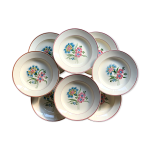Set de 8 assiettes creuses anciennes en faence manufacture d onnaing