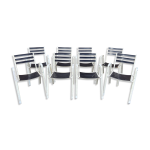 Set de 8 chaises de jardin terrasse vintage 1970