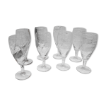 Set 8 coupes champagne verre cisel