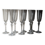 Set de 8 fltes  champagne franais 16, 5cl - cristal d'arques modle  verneuil