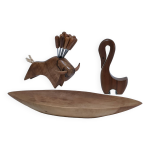 Set apéritif bois massif design années 60 Set apéritif bois massif design années 60