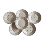 Set d'assiettes plates en faience de lun�ville 1960 d�cor madeleine