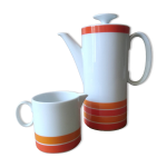 Set cafetire + pot  lait porcelaine thomas vintage . mdaillon luciana . annes 70