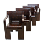 Set de quatre chaises de salle  manger strip par gijs bakker pour castelijn