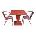 Set tolix table kub + 2 fauteuils ft5 1950