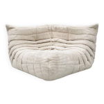 Sige d'angle togo en velours tricot beige franais, attribu  michel ducaroy pour ligne roset, annes ...