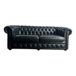 Sige / canap / canap chesterfield en cuir noir robuste
