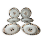 Six anciennes assiettes creuses faence anne 30 modle nymphas