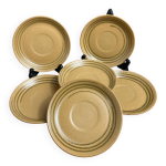 Six assiettes  dessert en grs avec spirale sarreguemines