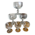 Six coupes  champagne ou  dessert en verre, seca