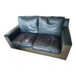 Sofa cuir et tissu de jean - charles de castelbajac pour ligne roset