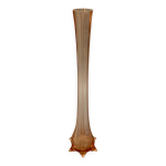 Soliflore vintage en verre rose pied en toile.