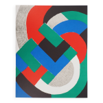 Sonia delaunay : composition bleu, vert et rouge - lithographie originale