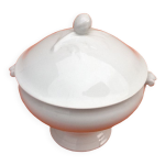 Soupire ancienne porcelaine blanche  dcor de feuilles de chne