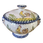 Soupire ancienne en terre cuite et faence