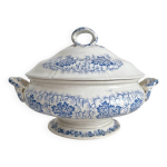 Soupi�re ancienne en terre de fer ��flora lichen�� creil et montereau