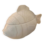 Soupire en forme de poisson faence blanche