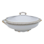 Soupiere ovale lisers vert et rose limoges arhenfeld
