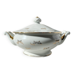 Soupire en porcelaine blanche et dore j&ciem, france 1950