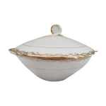 Soupire en porcelaine blanche evor france frise croisillons dors