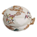 Soupi�re porcelaine d�cor h�ron et bambou