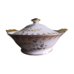 Soupire porcelaine de limoges mehun sur yevre cher dcor fleurs et or