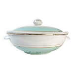 Soupire porcelaine vintage blanche verte luneville epinay france 1950s