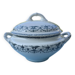 Soupière ronde modèle primerose oiseaux demi porcelaine badonviller Soupière ronde modèle primerose oiseaux demi porcelaine badonviller
