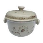 Soupire ou vinaigrier sarreguemines morzine 1970 grise dcor floral marron